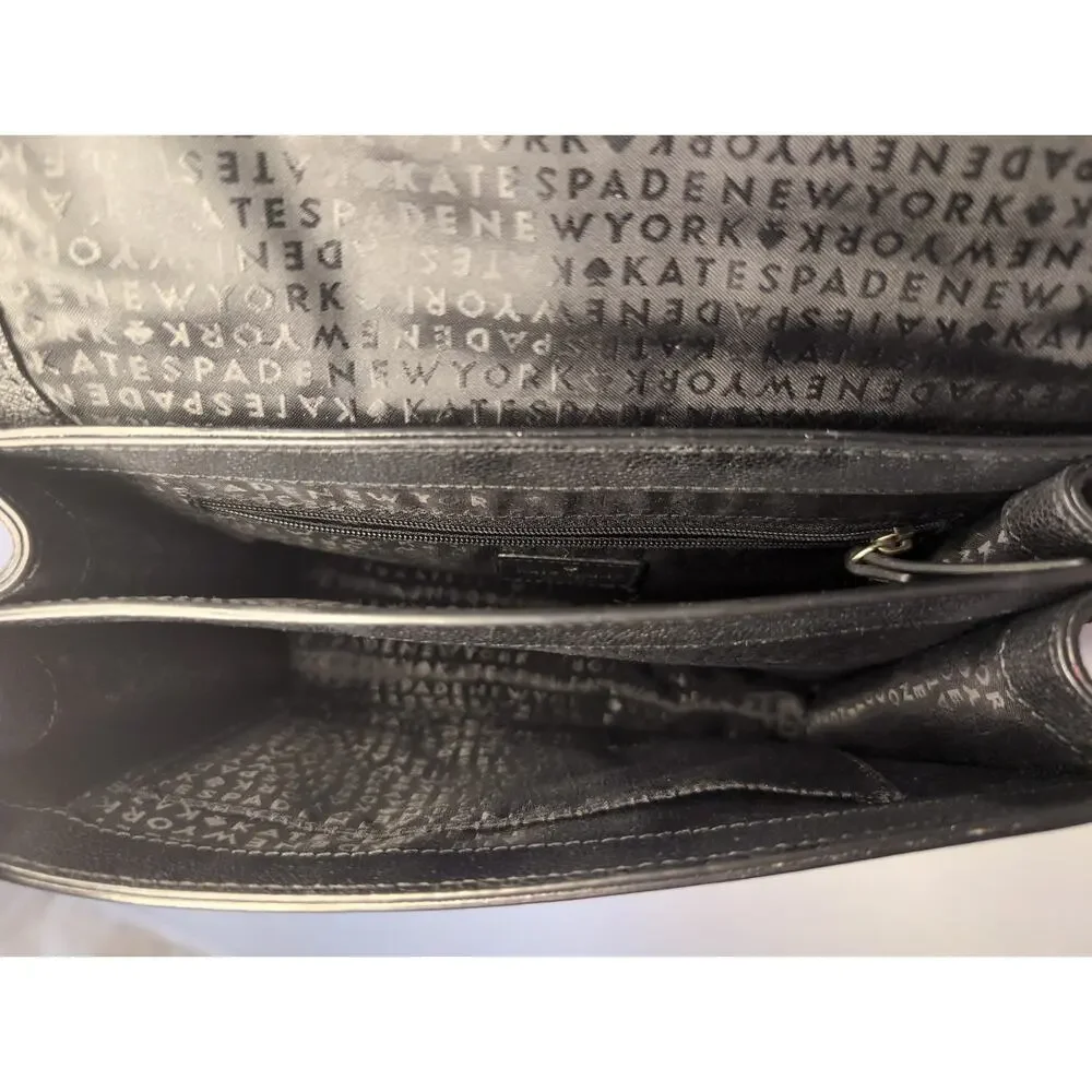 Kate Spade Calf Hair Crossbody Bag Black Wine Leather Flap Designer
